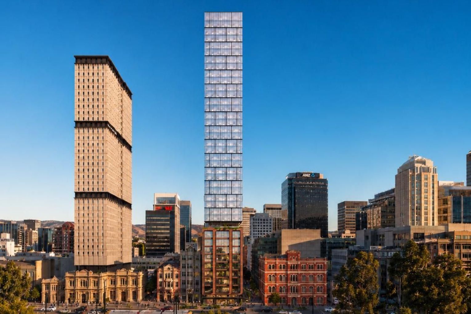 A high-rise student accommodation tower could soon make its way to North Terrace. Photo: Mandala Group