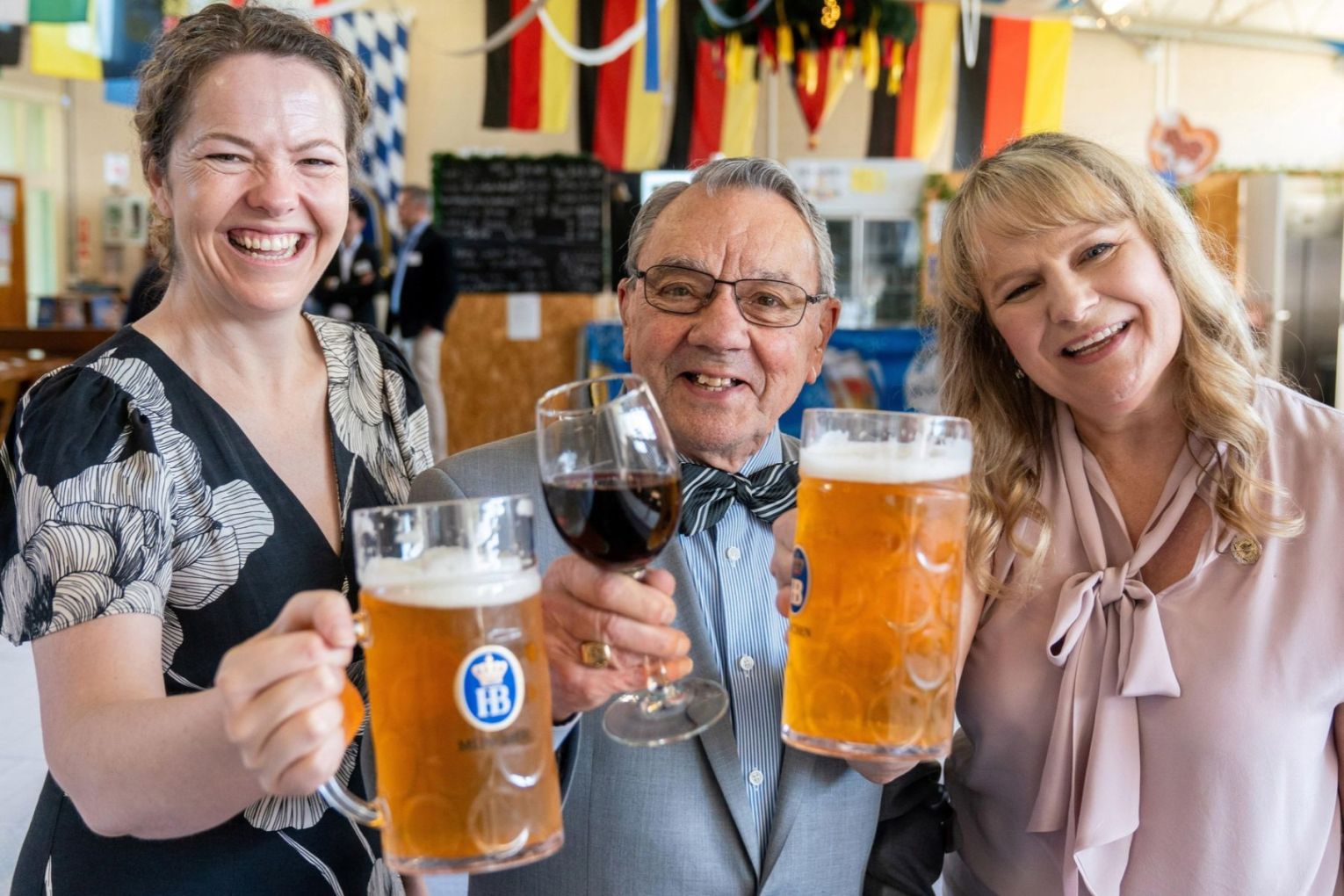 Nadia Clancy MP, Dr Wolf Blass, and German Club Vice President Brigitte Olijnyk. Picture: Supplied