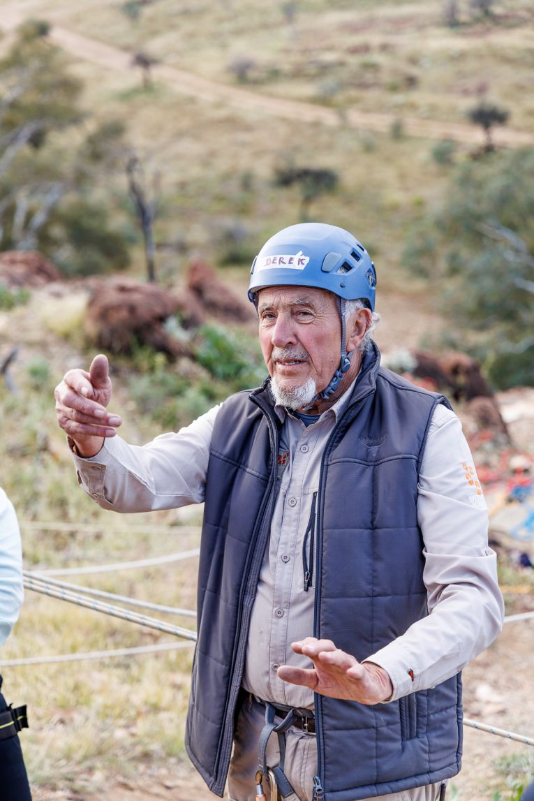 Abseil instructor and long-time Operation Flinders volunteer Derek Fenton is a stalwart of the organisation.