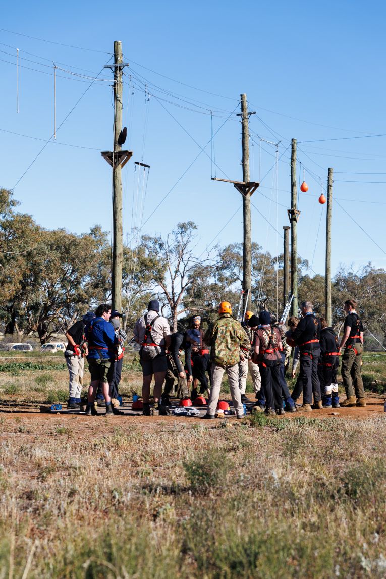 In addition to its abseil station, Operation Flinders has added a new high ropes course as an added challenge for participants.